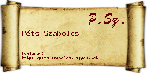 Péts Szabolcs névjegykártya