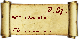 Péts Szabolcs névjegykártya