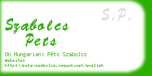 szabolcs pets business card